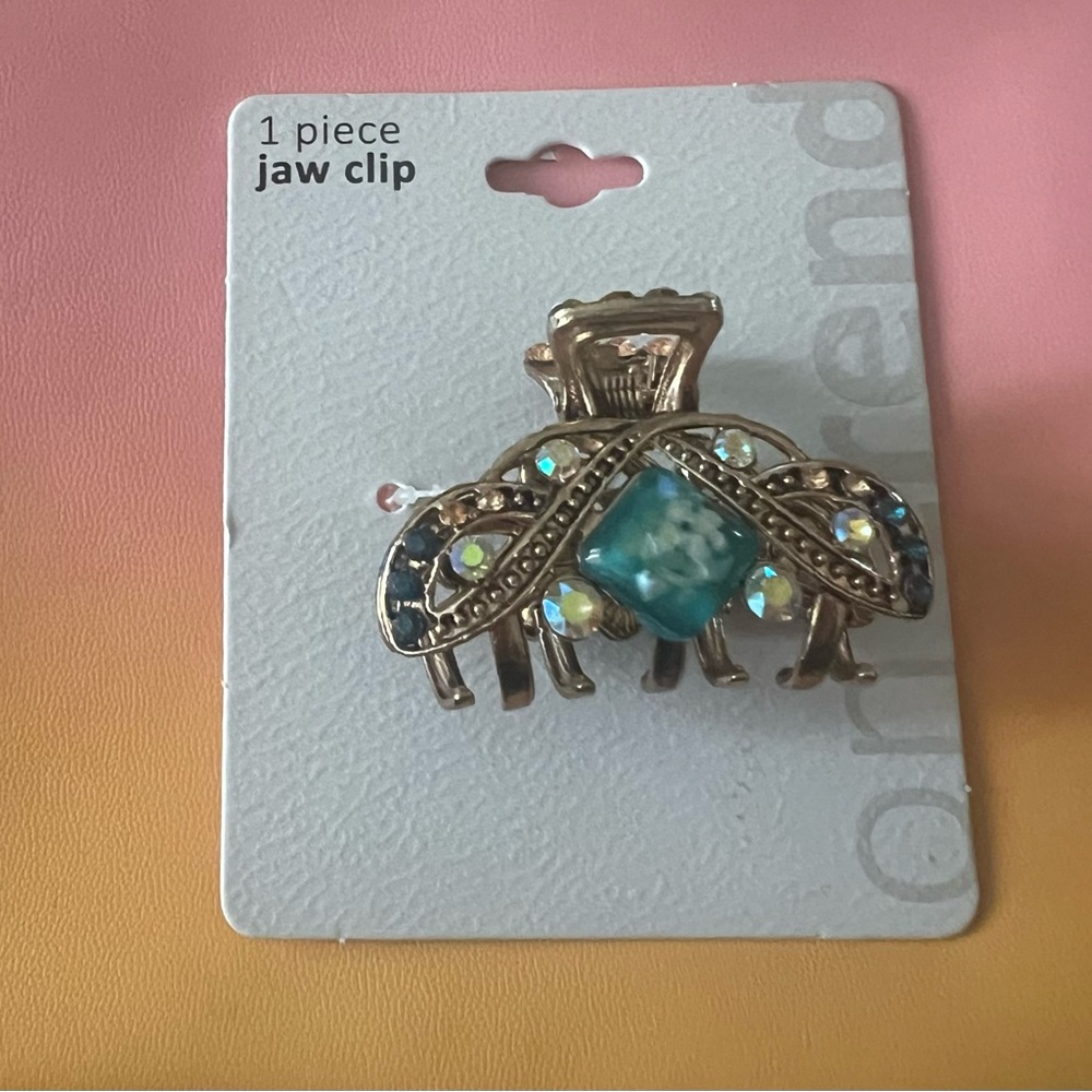Gold and Blue Hair Jaw Clip